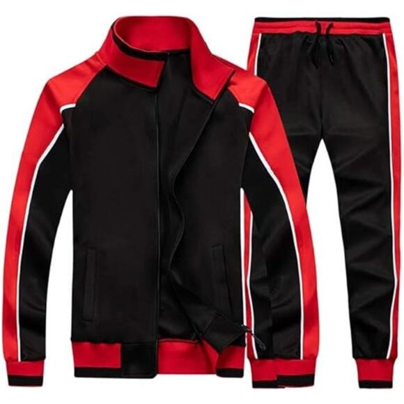 Men's Tracksuits Sweat Suit Casual LongSleeve 2Piece Outfit Sports Jogging Suits - Picture 5 of 5